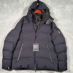 Moncler Grenoble Jacket Mens 2XL 5 Blue Montgetech Giubbotto Puffer Ski Hooded